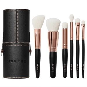 Morphe Rose Away 6pc Face & Eye Travel Brush Set (NWT)